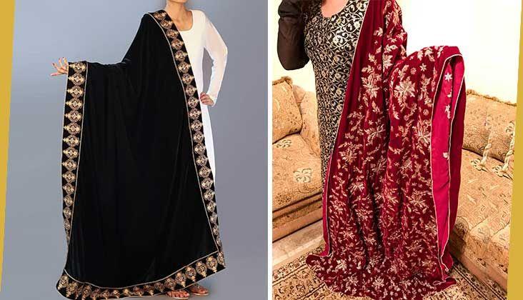 Embroidered Velvet shawls - Your rescue to the winter weddings!!